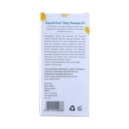 Equalstwo Baby Massage Oil Bottle Of 100ml