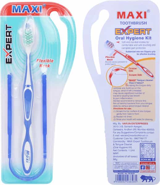 Maxi Expert Toothbrush & Tongue Cleaner-Oral Hygiene Kit (Buy 1 Get 1 Free)