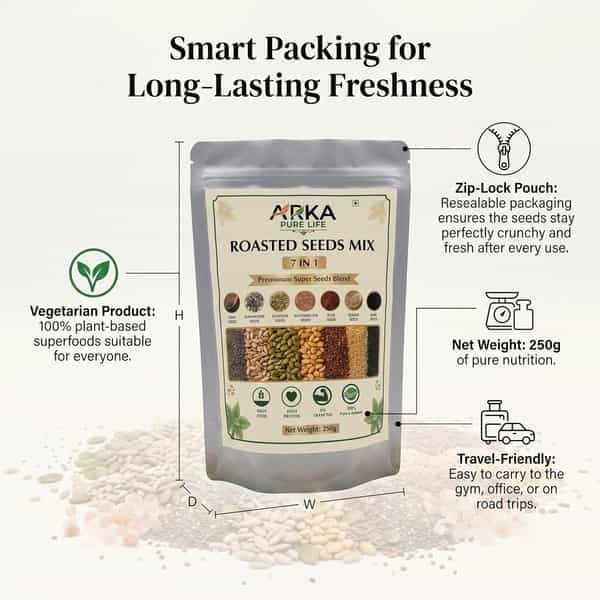 Arka Pure Life Premium 7 In 1 Roasted Super Seeds Mix - 250G