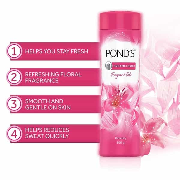 Pond's Dreamflower Fragrant Talcum Powder Pink Lily- 200 G