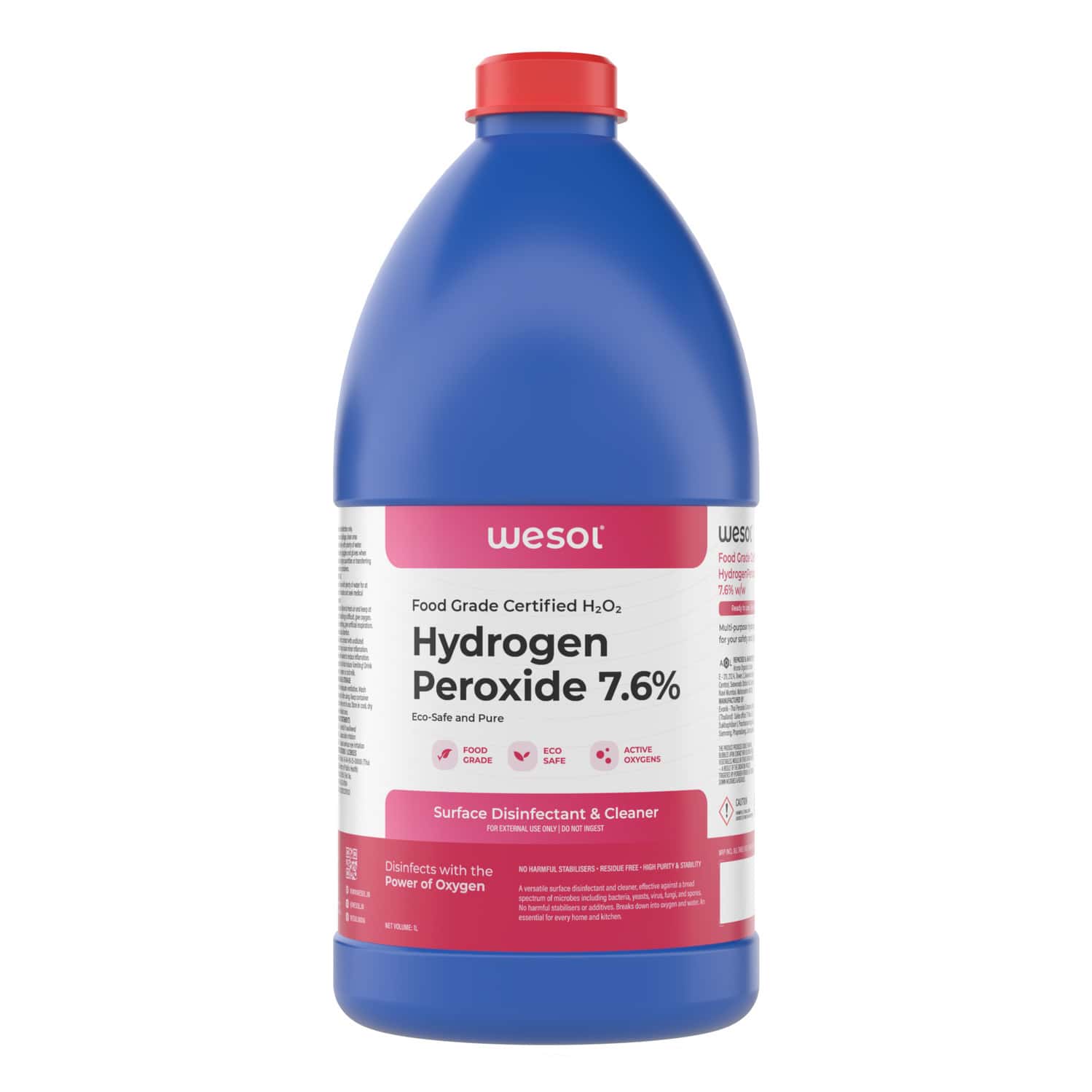 Wesol Food Grade Hydrogen Peroxide 7% Surface Cleaner 1 Ltr