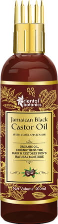 Oriental Botanics Jamaican Black Castor Oil For Hair And Skin Care With Comb Applicator 200ml
