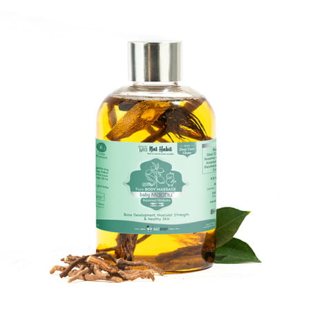 Nat Habit Balamool Nimbuka Pure Baby Maahu Summer Massage Oil | Bone & Muscular Development - 200ml