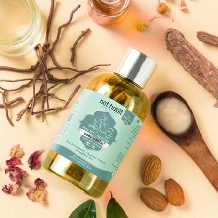 Nat Habit Balamool Nimbuka Pure Baby Maahu Summer Massage Oil | Bone & Muscular Development - 200Ml