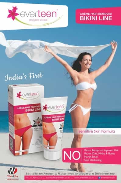 Everteen Bikini Line Hair Remover Creme - Natural For Women 1 Pack- 100Gm