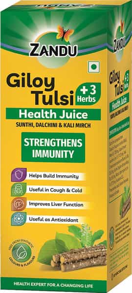 Zandu Giloy Tulsi + 3 Herbs Health Juice - 500Ml