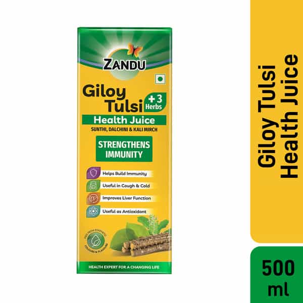 Zandu Giloy Tulsi + 3 Herbs Health Juice - 500Ml