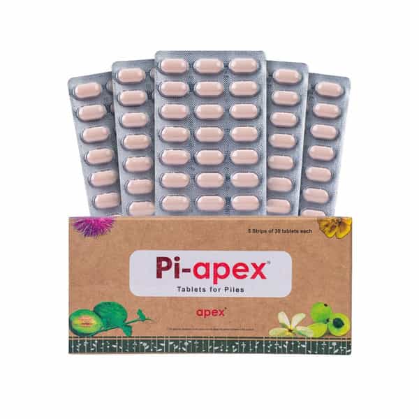 Green Milk Pi-Apex Tablets | Ayurvedic Piles & Hemorrhoids Support - 5 X 30 Tablets