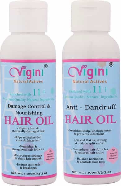 Vigini Anti Dandruff Pre Shampoo Revitalizer Tonic Hair | Damage Repair Fall Loss Control Oil 200Ml