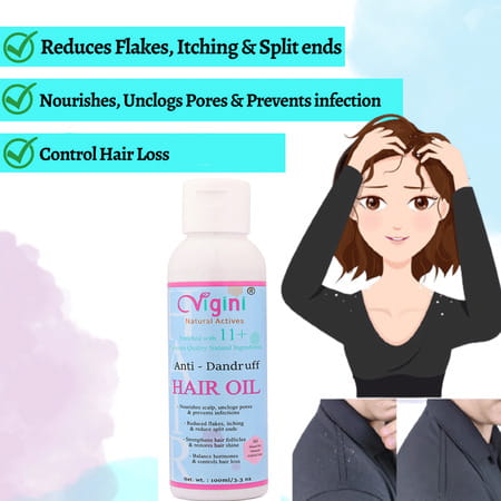 Vigini Anti Dandruff Pre Shampoo Revitalizer Tonic Hair | Damage Repair Fall Loss Control Oil 200ml
