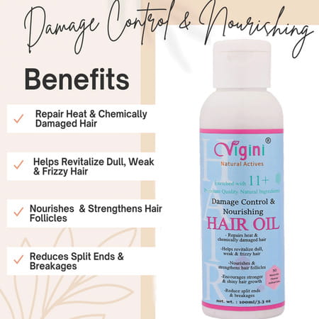 Vigini Anti Dandruff Pre Shampoo Revitalizer Tonic Hair | Damage Repair Fall Loss Control Oil 200ml