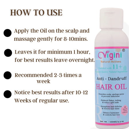 Vigini Anti Dandruff Pre Shampoo Revitalizer Tonic Hair | Damage Repair Fall Loss Control Oil 200ml