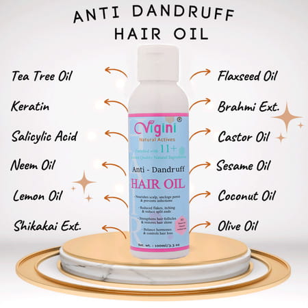 Vigini Anti Dandruff Pre Shampoo Revitalizer Tonic Hair | Damage Repair Fall Loss Control Oil 200ml