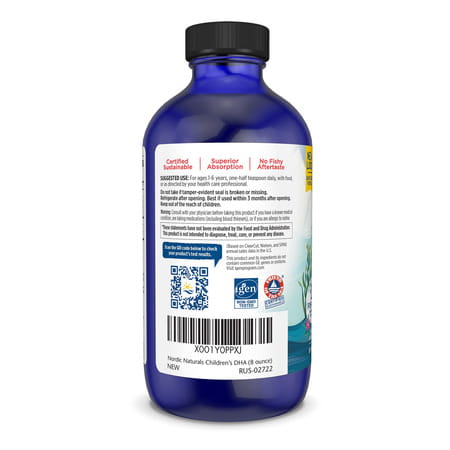 Nordic Naturals Childrens Dha Arctic Cod Liver Oil For Kids 530 Mg Omega 3 Epa & Dha For Kids 237Ml