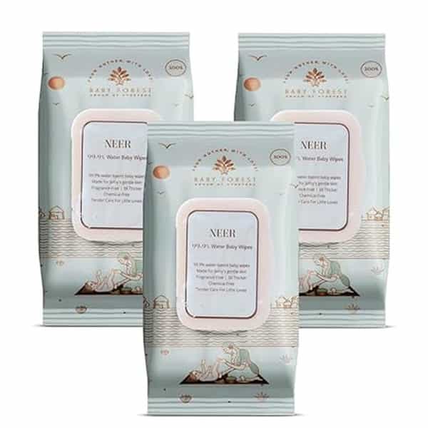 Baby Forest Neer 99.9% Water Baby Wipes- Pack Of 3 | Ideal For 0+ Months | Dermatologically Tested
