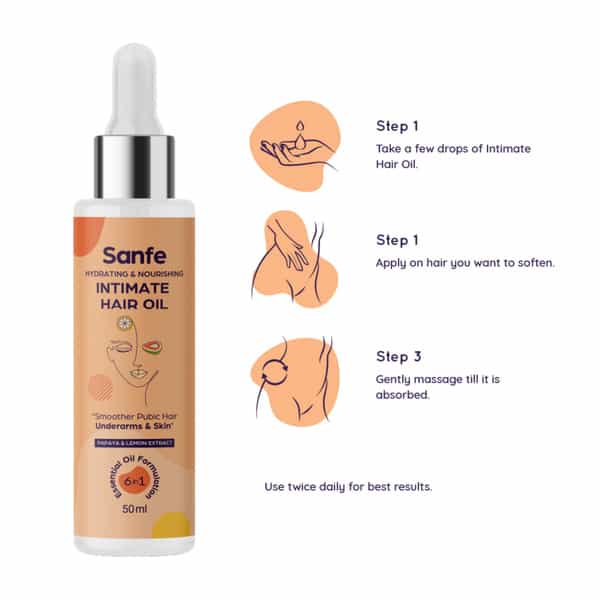 Sanfe Hydrating & Nourishing Intimate Hair Oil - 50 Ml