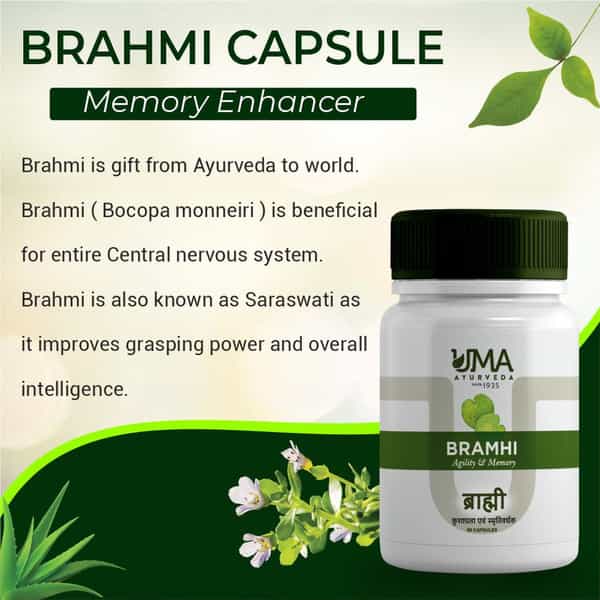 Uma Ayurveda Brahmi Capsule Ayurvedic Capsules 60 Caps