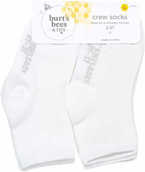 Burt's Bees Ankle Socks | Baby | Organic Cotton | Non-Slip | Heather Grey | 6 Count