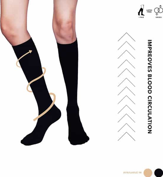 Sorgen Premium Travel Support Socks Flight Socks Black - Small