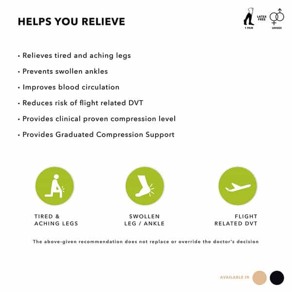 Sorgen Premium Travel Support Socks Flight Socks Black - Small