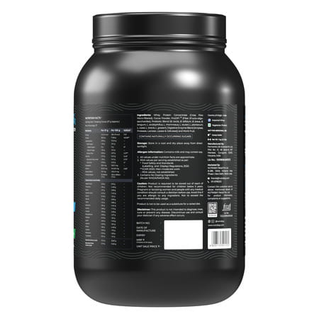 Nutrabay Bioabsorb Whey Protein Powder | Prodifi Blend | 26G Per Scoop | Dark Chocolate - 1Kg