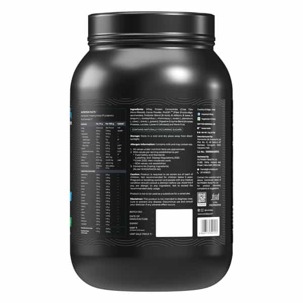 Nutrabay Bioabsorb Whey Protein Powder | Prodifi Blend | 26G Per Scoop | Dark Chocolate - 1Kg
