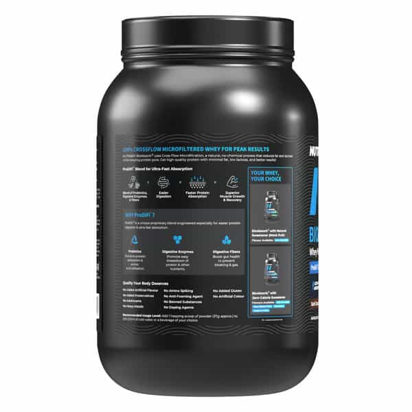 Nutrabay Bioabsorb Whey Protein Powder | Prodifi Blend | 26G Per Scoop | Dark Chocolate - 1Kg