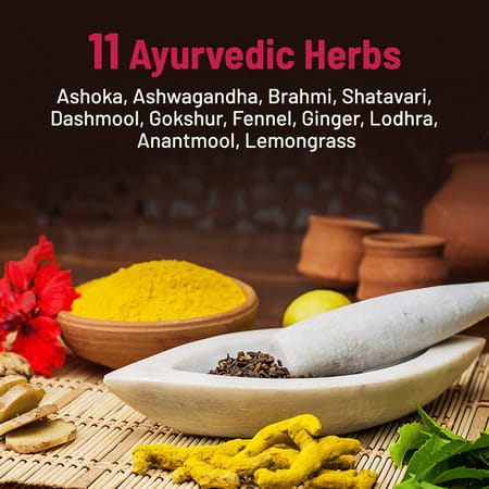 Gynovedapmscare Granules For Relief Fromcramps Mood Swings Headache Period Pain | 90 Sachet