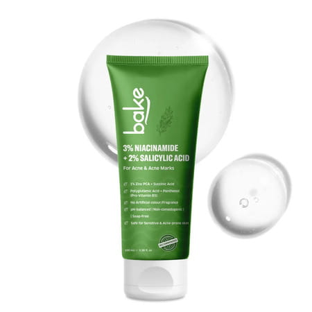 Bake 3% Niacinamide + 2% Salicylic Acid Face Wash For Acne | Marks & Oil Control - 100ml