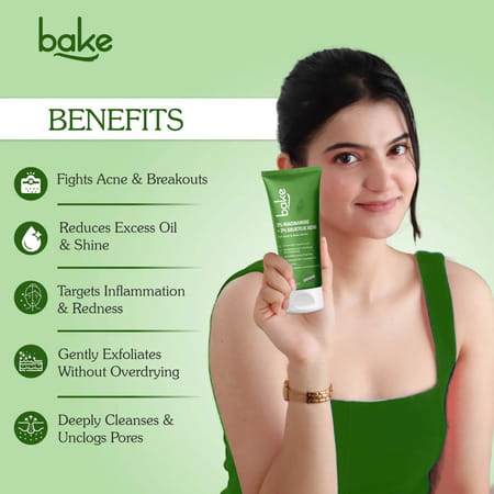 Bake 3% Niacinamide + 2% Salicylic Acid Face Wash For Acne | Marks & Oil Control - 100ml