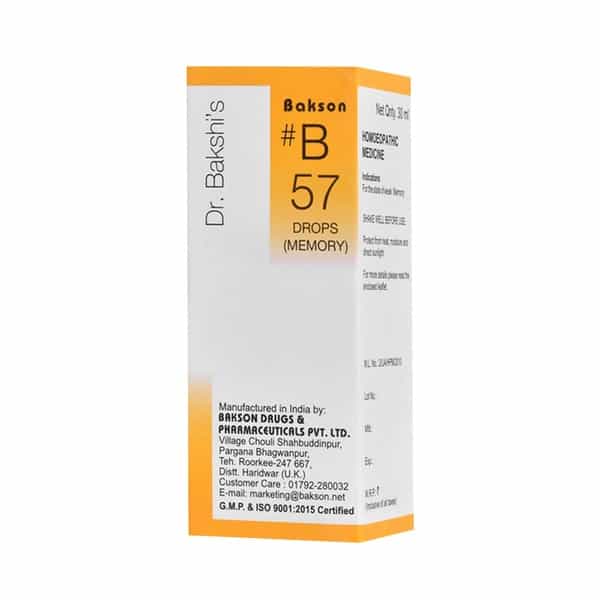 Dr Bakshi's Bakson Homoeopathy B57 Memory Drops 30 Ml