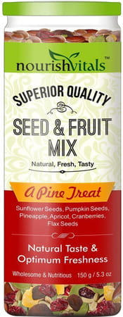 Nourishvitals Seed And Fruit Mix Omega 3 Rich Breakfast(Pumpkin Pineapple Sunflower Seeds 150 G