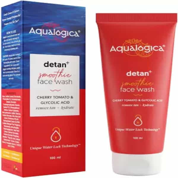 Aqualogica Detan+Smoothie Face Wash With Cherry Tomato And Glycolic Acid 100 Ml