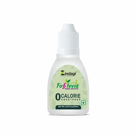 Zindagi Fosstevia Sugar Liquid |100% Pure Stevia Leaves Extract |Diabetic Friendly|10 Ml |Pack Of 1