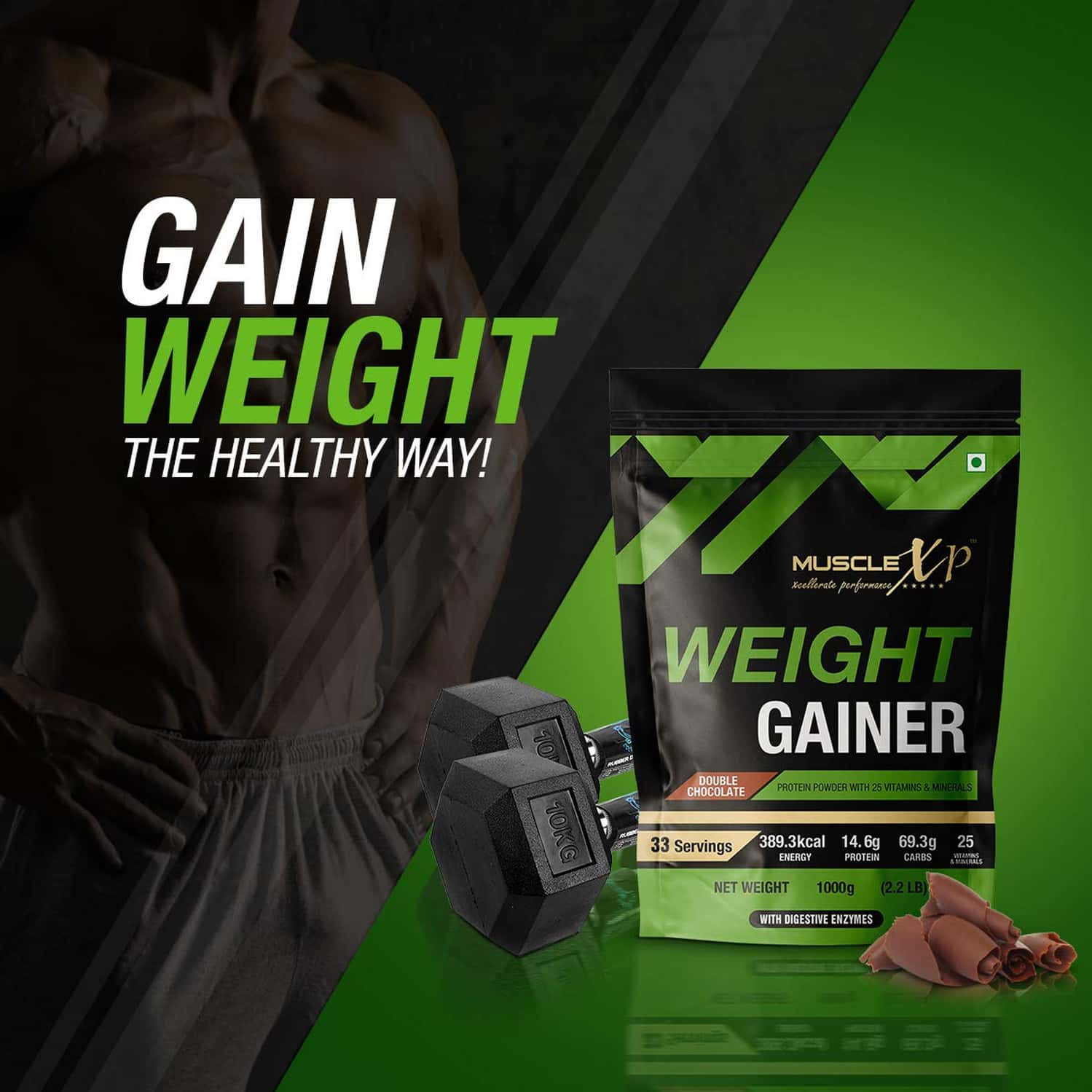 Buy MUSCLEXP WEIGHT GAINER WITH 25 VITAMINS & MINERALS, DOUBLE