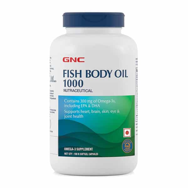 Gnc Fish Body Oil For Men & Women | 1000Mg Omega-3S With Epa & Dha | 180 Softgels