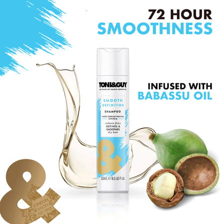 Toni & Guy Smooth Definition Shampoo | Reduces Frizz & Dryness | 250ml