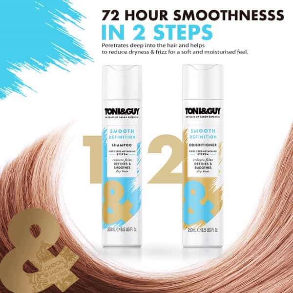 Toni & Guy Smooth Definition Shampoo | Reduces Frizz & Dryness | 250Ml