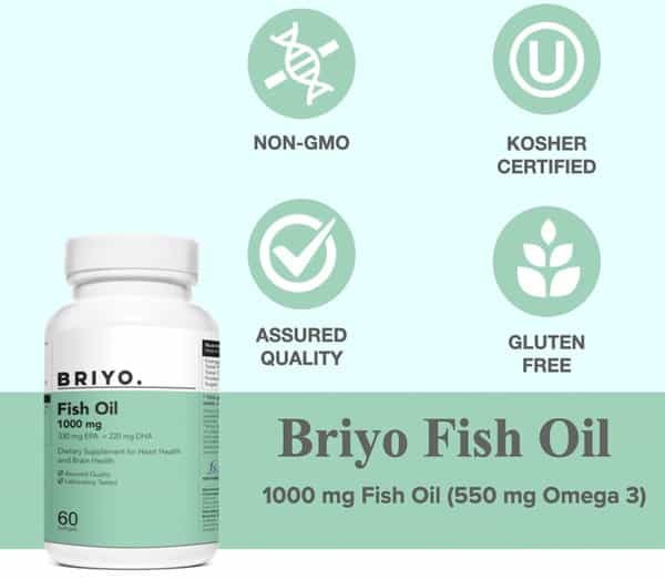 Briyo Fish Oil 1000 Mg - Triple Strength- 550 Mg Omega 3