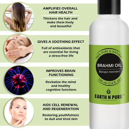 Earth N Pure Brahmi Oil 100% Natural Pure And Therapeutic Grade (100 Ml)