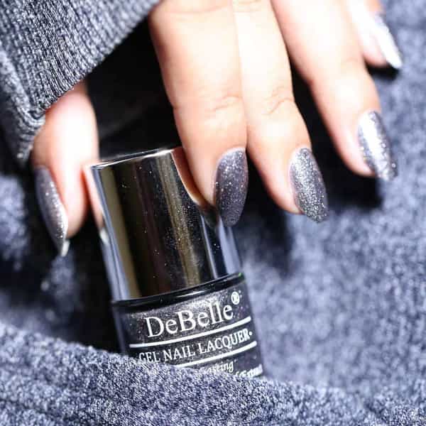 Debelle Gel Nail Lacquer Grey Glitteratti Silver Glitter Nail Polish-8Ml