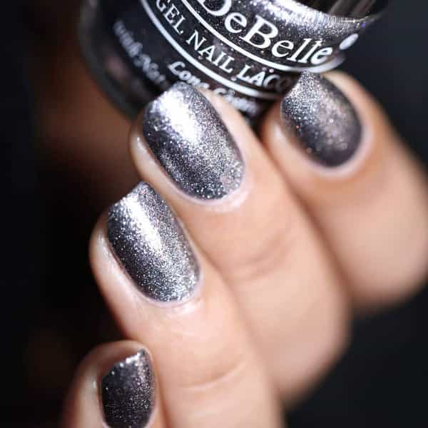 Debelle Gel Nail Lacquer Grey Glitteratti Silver Glitter Nail Polish-8Ml