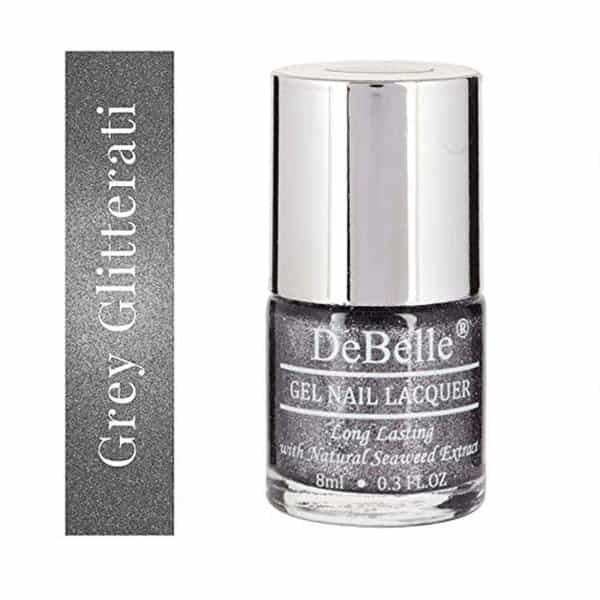 Debelle Gel Nail Lacquer Grey Glitteratti Silver Glitter Nail Polish-8Ml