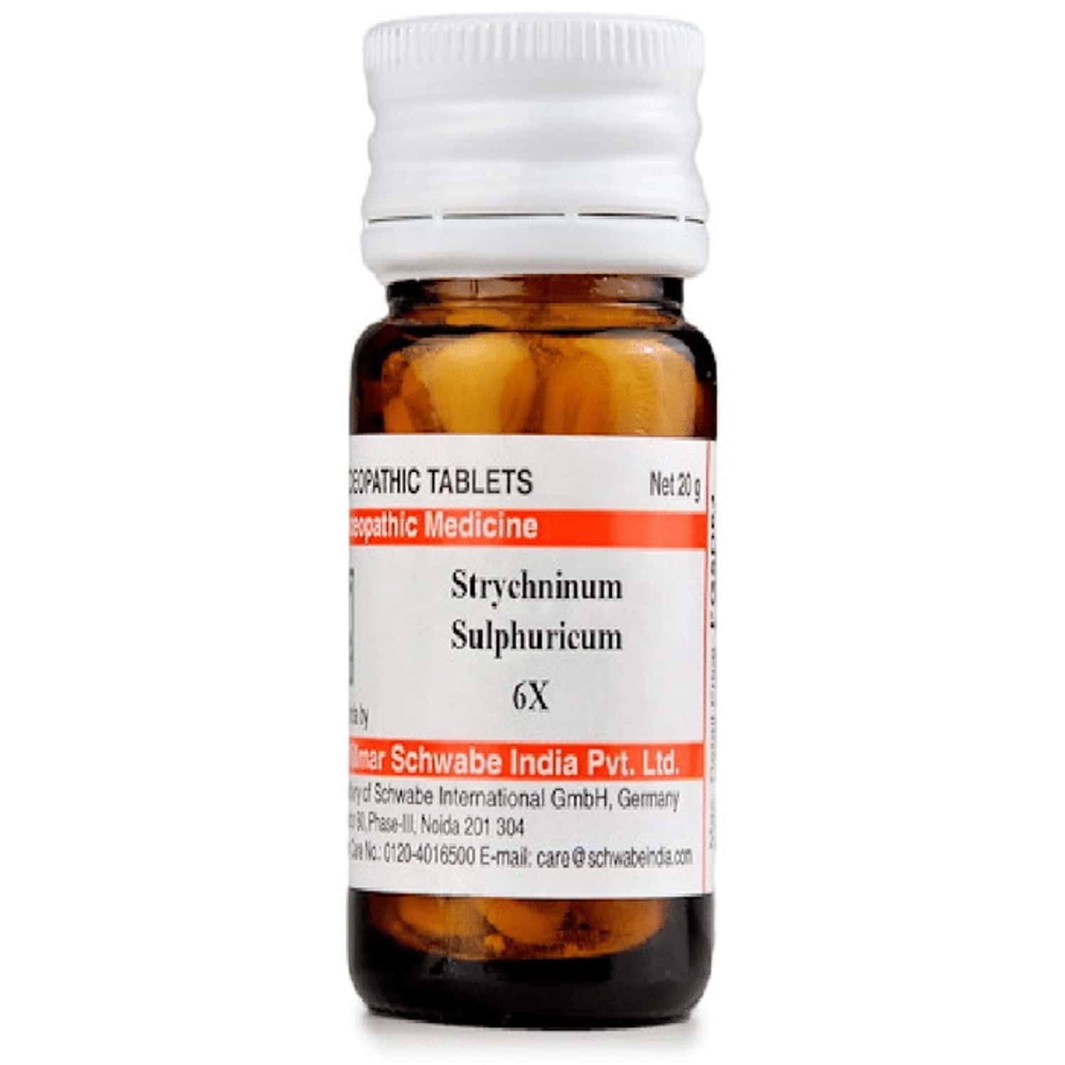 Dr. Willmar Schwabe India Strychninum Sulphuricum Trituration Tablet 6x 20 No'S