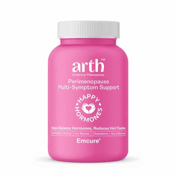Arth Perimenopause Multi-Symptom Support |For Women | 30 Day Supplement Bottle Of 30 Veg Capsules
