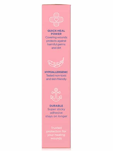 Ouchie Non-Toxic Printed Bandages Double Combo (40 Pack) - Pink