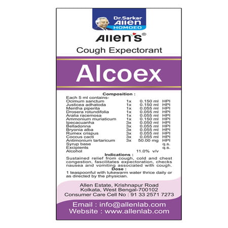 Allen Laboratories Alcoex (110 Ml X 2 Packs)