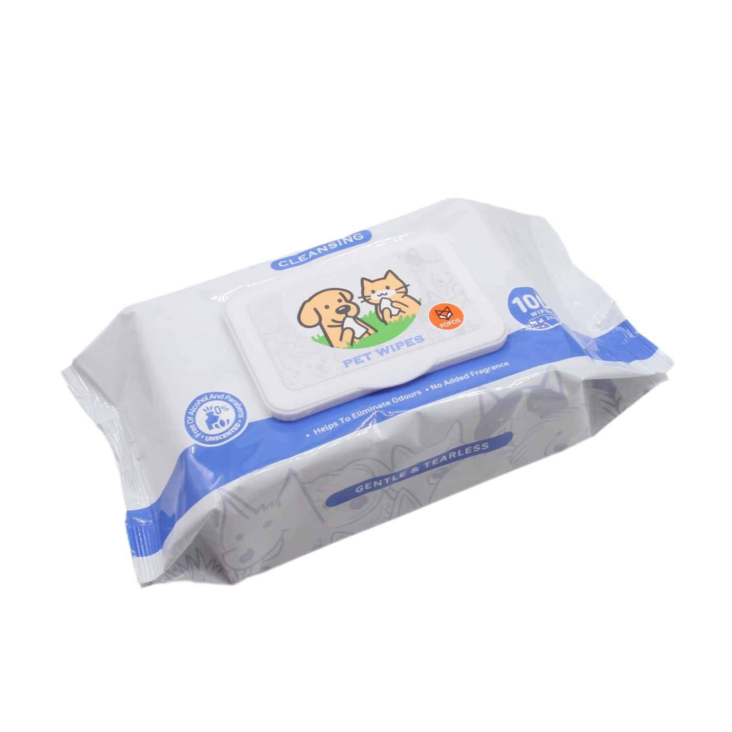 Fofos No-Scent Pet Wipes (Cleaning) - 100pcs