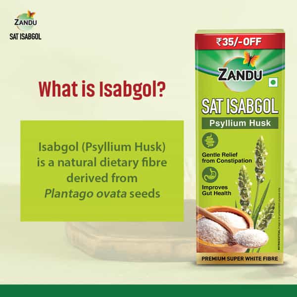 Zandu Sat Isabgol Psyllium Husk 100Gm