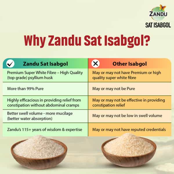 Zandu Sat Isabgol Psyllium Husk 100Gm